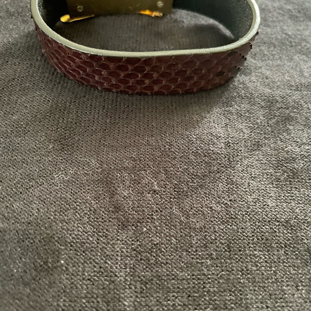 Celine Python Gold-Plated/ Brass Thin Cuff - image 7